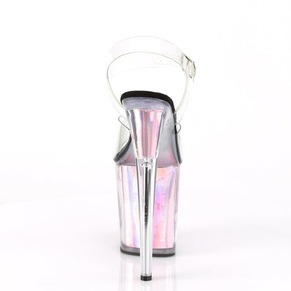 Pleaser Sandalias para mujer FLAMINGO-808HGI inserciones de holograma CLR / PINK