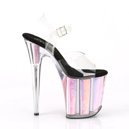 Pleaser Sandalias para mujer FLAMINGO-808HGI inserciones de holograma CLR / PINK