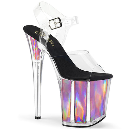 Pleaser Sandalias para mujer FLAMINGO-808HGI inserciones de holograma CLR / PINK