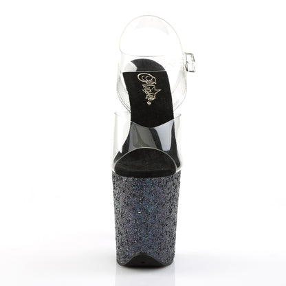 Pleaser Sandalias para mujer FLAMINGO-808lg clr / blk multic brillo