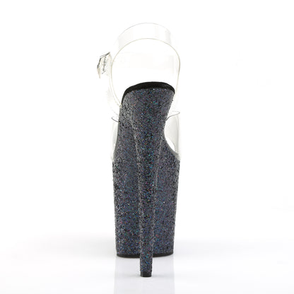Pleaser Sandalias para mujer FLAMINGO-808lg clr / blk multic brillo
