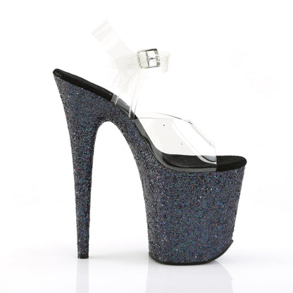 Pleaser Sandalias para mujer FLAMINGO-808lg clr / blk multic brillo