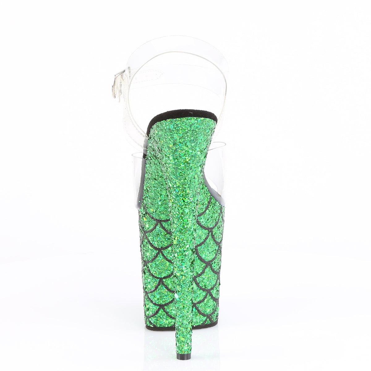 Pleaser Sandalias para mujer FLAMINGO-808mslg clr / verde múltiples brillo