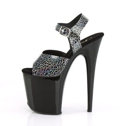 Pleaser Sandalias para mujer FLAMINGO-808N-CK Blk Cracker Holograma TPU / BLK