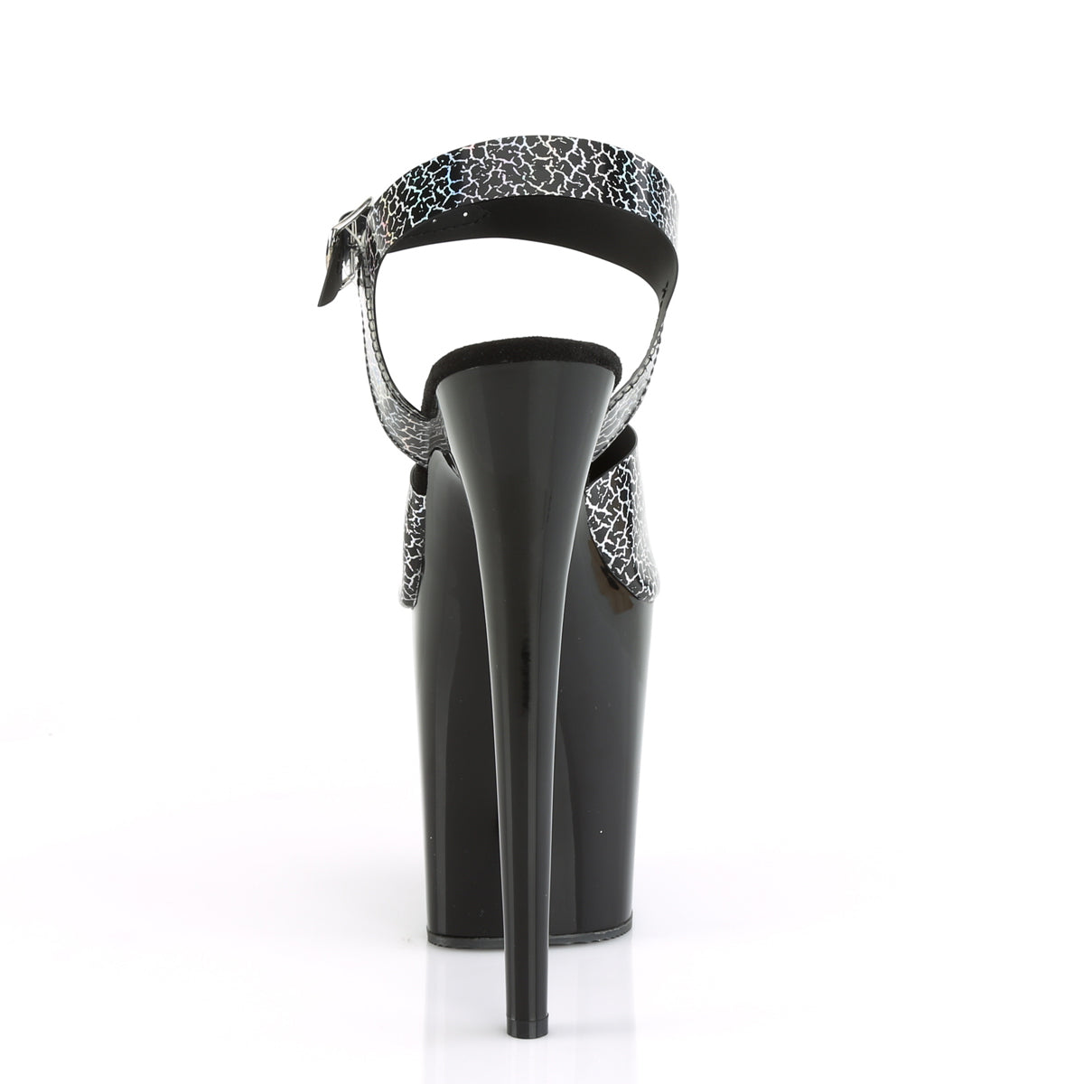 Pleaser Sandalias para mujer FLAMINGO-808N-CK Blk Cracker Holograma TPU / BLK