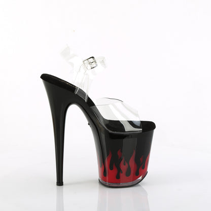 Pleaser  Sandals FLAMINGO-808NLFL Clr/Blk-Red