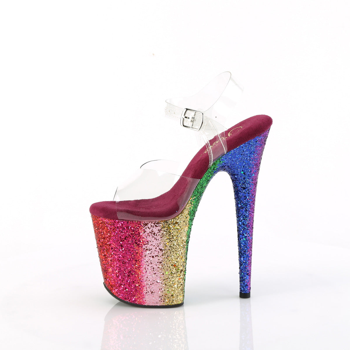 Pleaser   FLAMINGO-808RBG CLR/Rainbow Brillantina