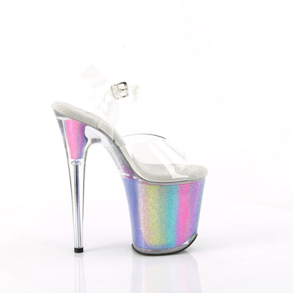 Pleaser   FLAMINGO-808RG-01 Clr/Rainbow Glitter