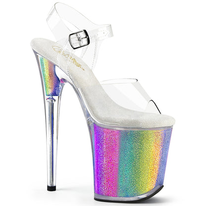 Pleaser   FLAMINGO-808RG-01 Clr/Rainbow Glitter
