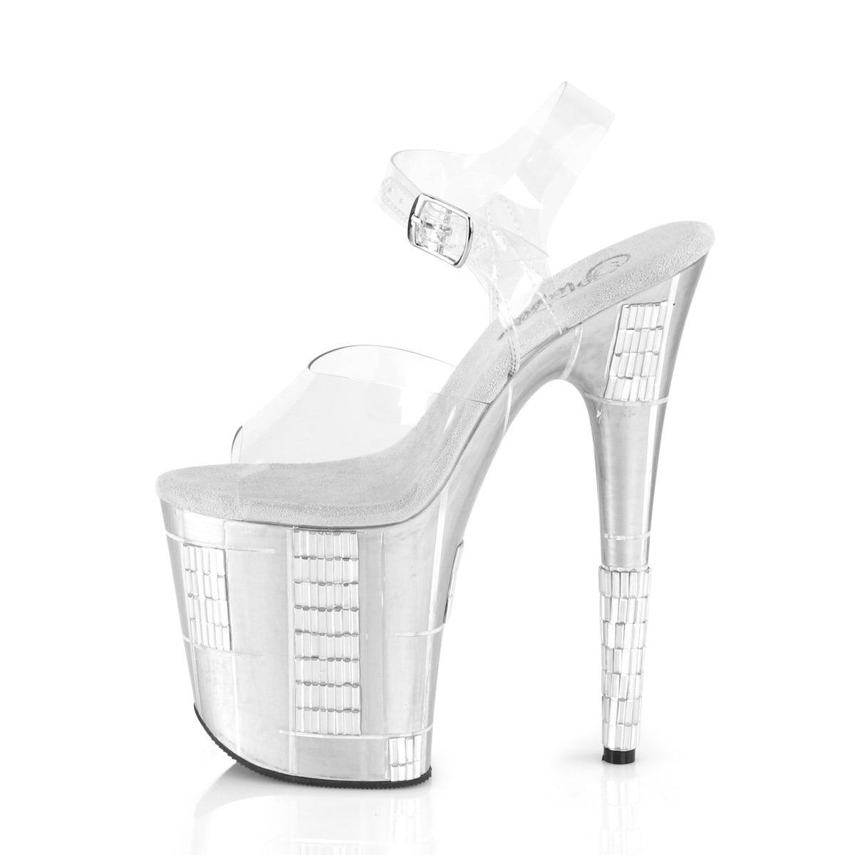 Pleaser Womens Sandals FLAMINGO-808SHAPE-2 Clr/Slv