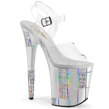 Pleaser Sandalias para mujer FLAMINGO-808shape-2 clr / slv