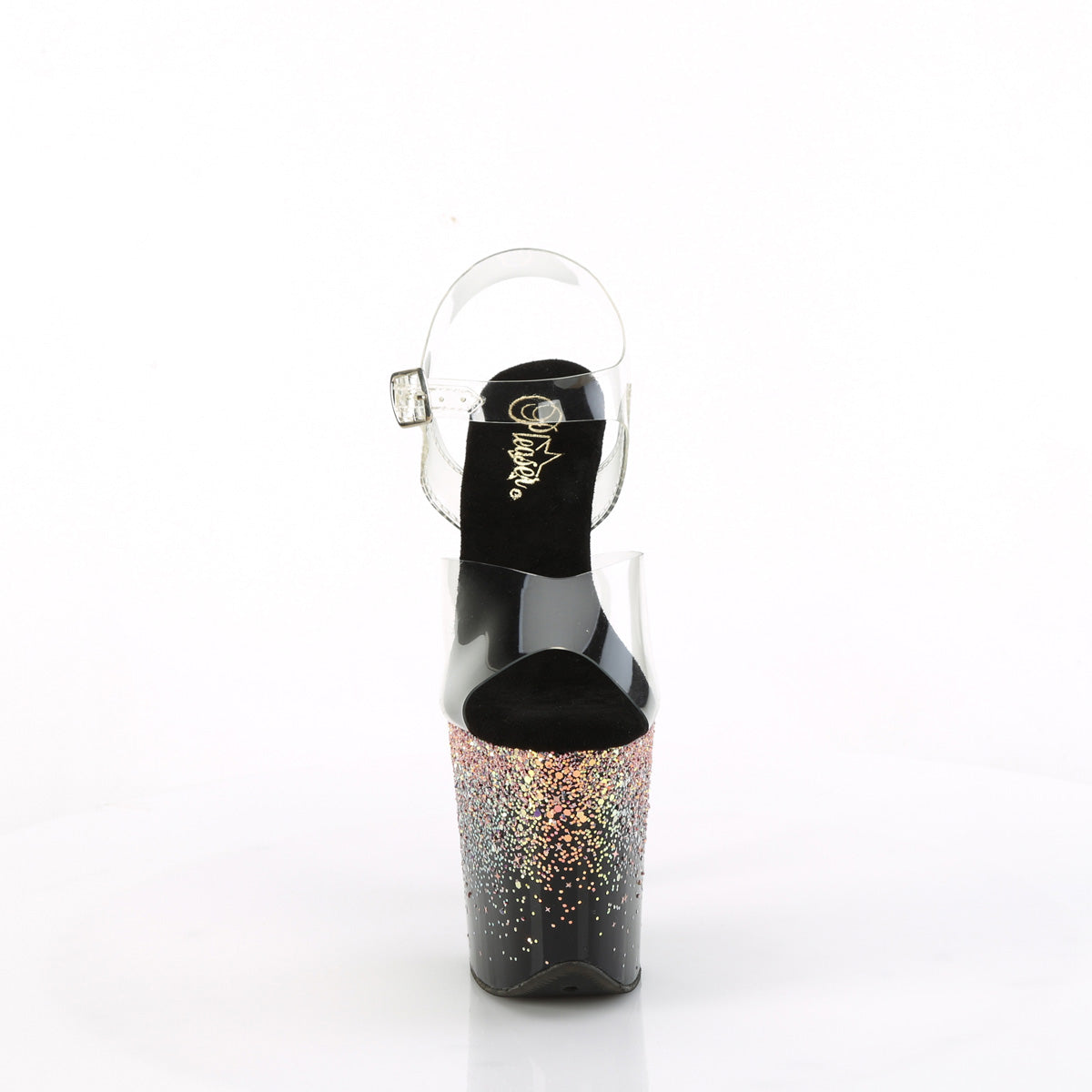 Pleaser   FLAMINGO-808SS CLR/BLK-RUSH BLUSH Multi Glitter