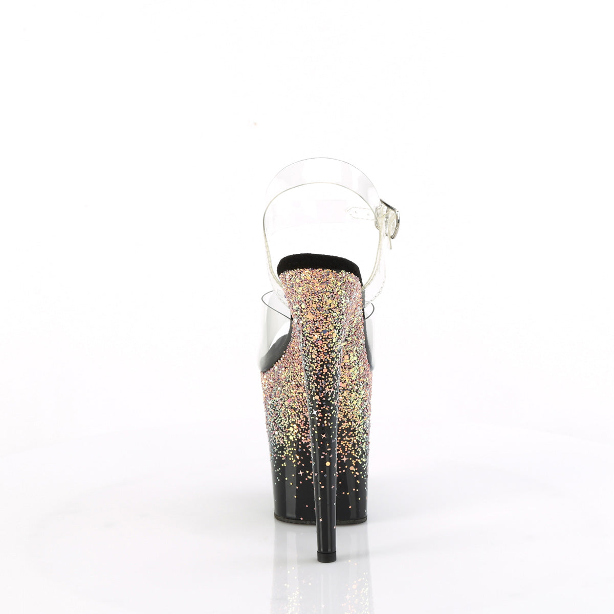 Pleaser   FLAMINGO-808SS CLR/BLK-RUSH BLUSH Multi Glitter