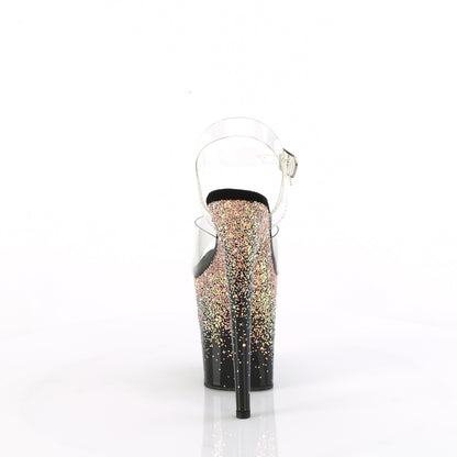 Pleaser   FLAMINGO-808SS CLR/BLK-RUSH BLUSH Multi Glitter