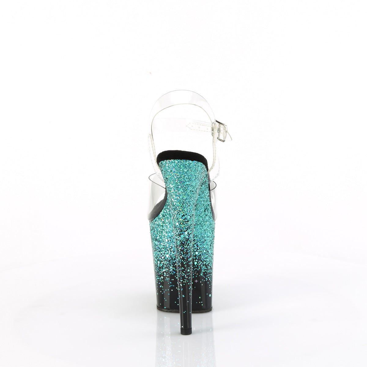 Pleaser   FLAMINGO-808SS CLR/BLK-TURQUOISE MULTI GLITER