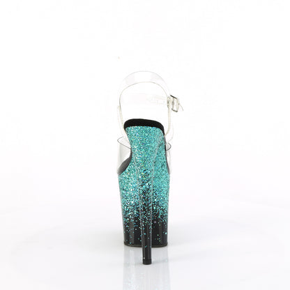 Pleaser   FLAMINGO-808SS CLR/BLK-TURQUOISE MULTI GLITER