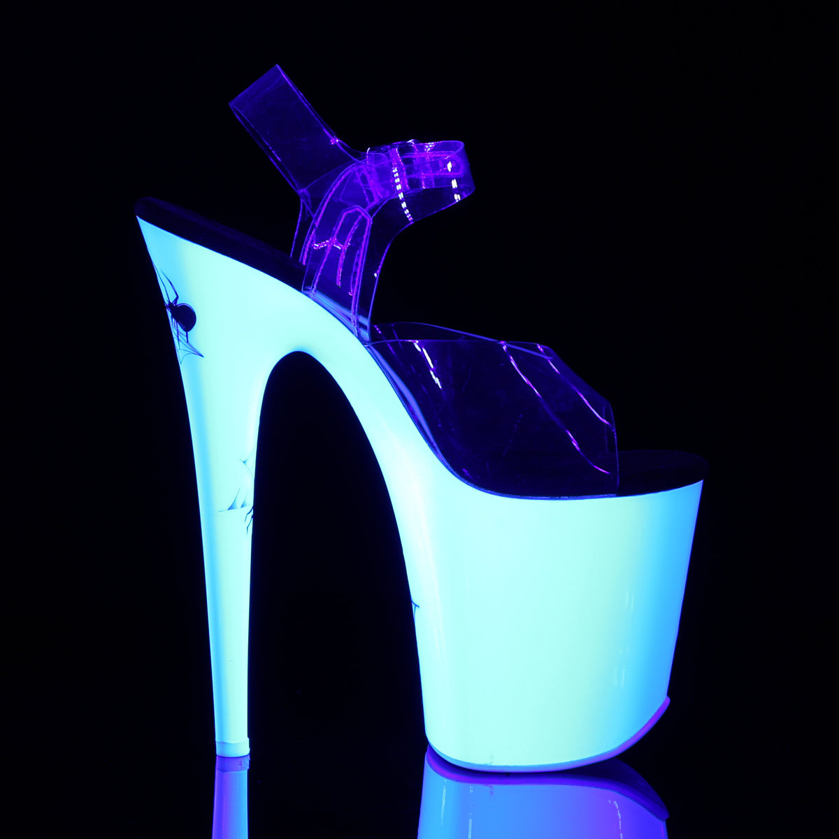 Pleaser Womens Sandals FLAMINGO-808SW Clr/Neon White