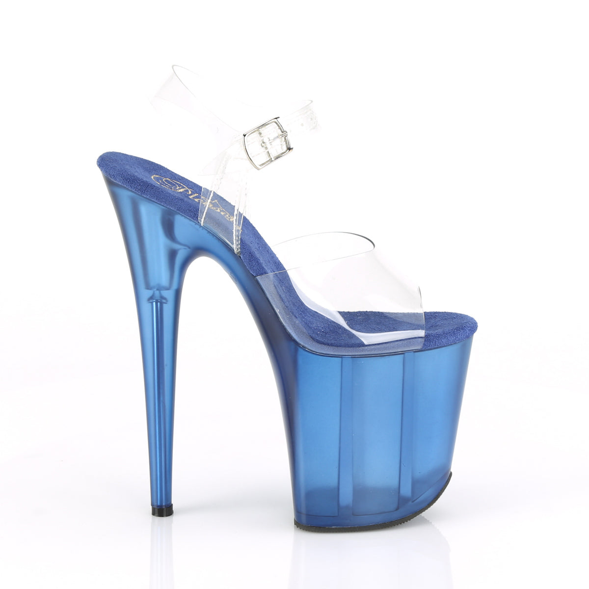 Pleaser Womens Sandals FLAMINGO-808T Clr/Blue Tinted