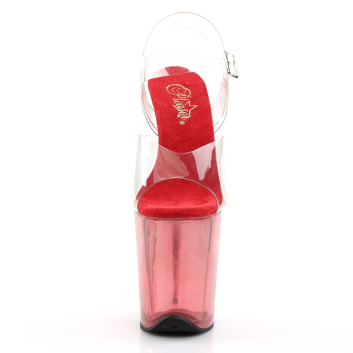 Pleaser Womens Sandals FLAMINGO-808T Clr/Red Tinted