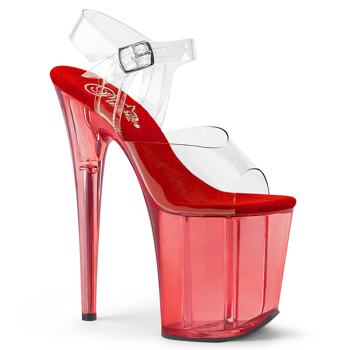 Pleaser Womens Sandals FLAMINGO-808T Clr/Red Tinted
