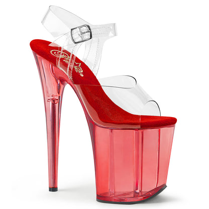 Pleaser Womens Sandals FLAMINGO-808T Clr/Red Tinted
