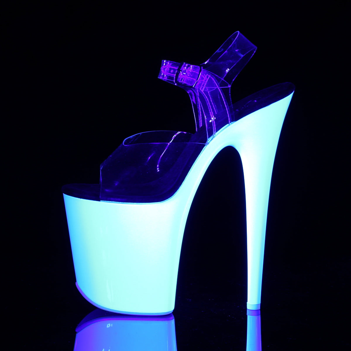 Pleaser Sandalias para mujer FLAMINGO-808UV clr / neon wht