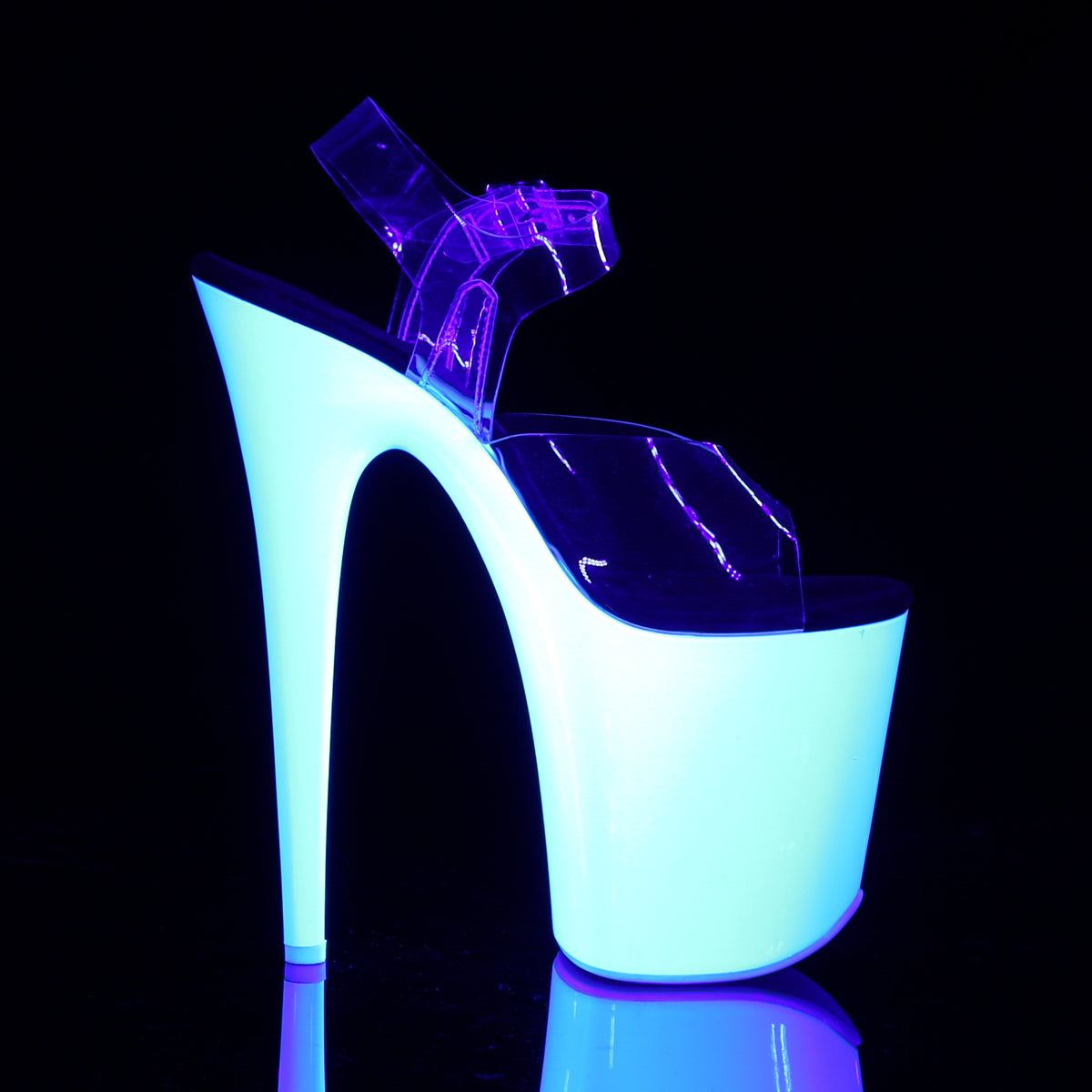 Pleaser Sandalias para mujer FLAMINGO-808UV clr / neon wht