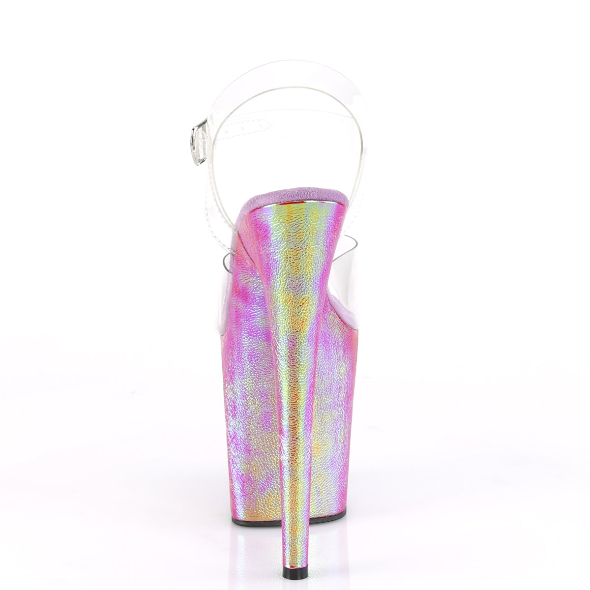 Pleaser Sandalias para mujer FLAMINGO-808WR CLR / holograma púrpura envuelto