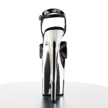 Pleaser Sandalias para mujer FLAMINGO-809 BLK PAT / SLV Chrome