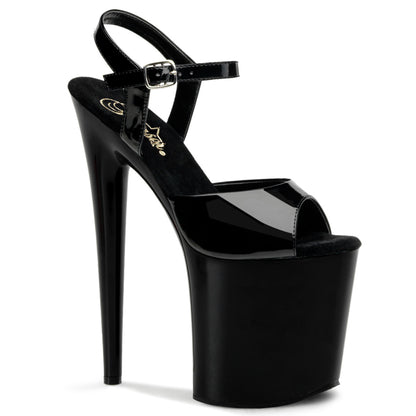 Pleaser Sandalias para mujer FLAMINGO-809 BLK PAT / BLK