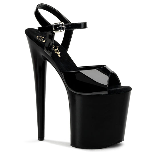 Pleaser Sandalias para mujer FLAMINGO-809 BLK PAT / BLK