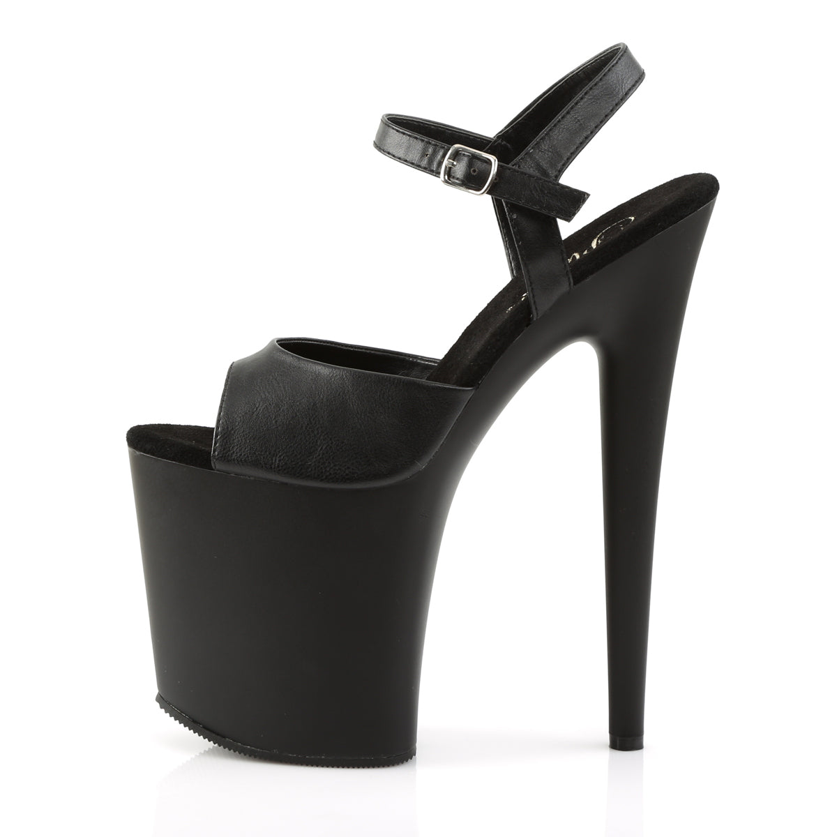 Pleaser Sandalias para mujer FLAMINGO-809 Blk Faux Cuero / Blk Mate
