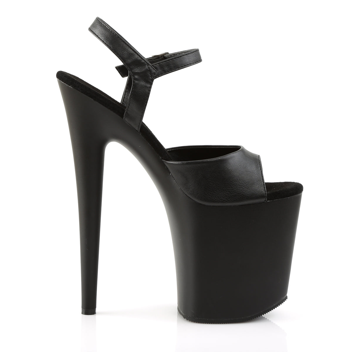Pleaser Sandalias para mujer FLAMINGO-809 Blk Faux Cuero / Blk Mate