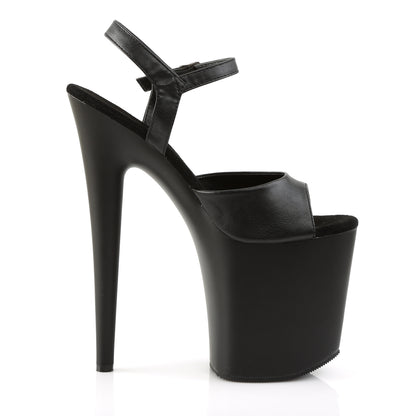 Pleaser Sandalias para mujer FLAMINGO-809 Blk Faux Cuero / Blk Mate