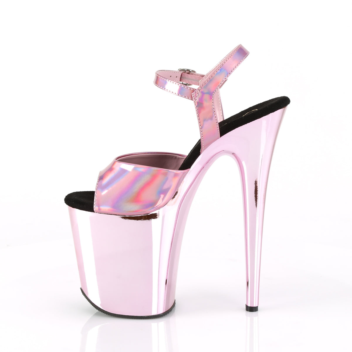 Pleaser Sandalias para mujer FLAMINGO-809Hg B. Hologram rosa / b. Cromo rosa