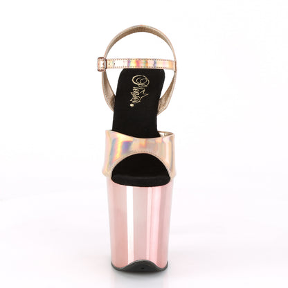 Pleaser Sandalias para mujer FLAMINGO-809HG Holograma de oro rosa / cromo de oro rosa
