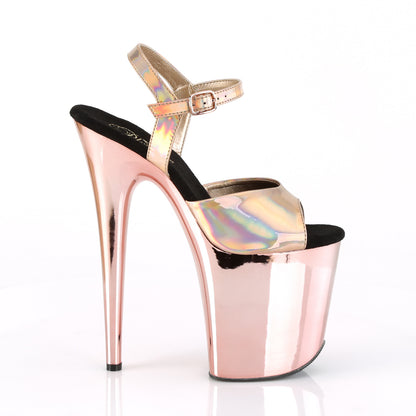 Pleaser Sandalias para mujer FLAMINGO-809HG Holograma de oro rosa / cromo de oro rosa