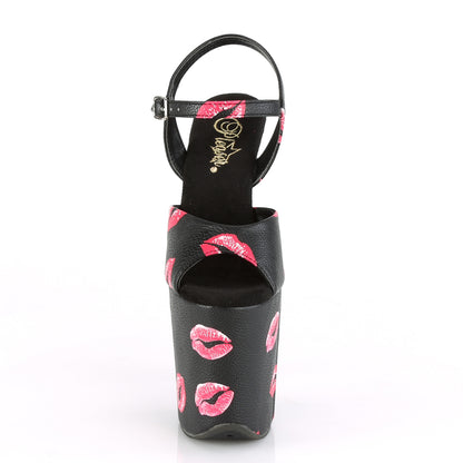 Pleaser Sandalias para mujer FLAMINGO-809kisses Blk Faux Cuero / Blk Faux Cuero