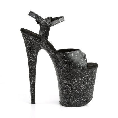 Pleaser Sandalias para mujer FLAMINGO-809mmg Blk Faux Cuero / Blk Matte