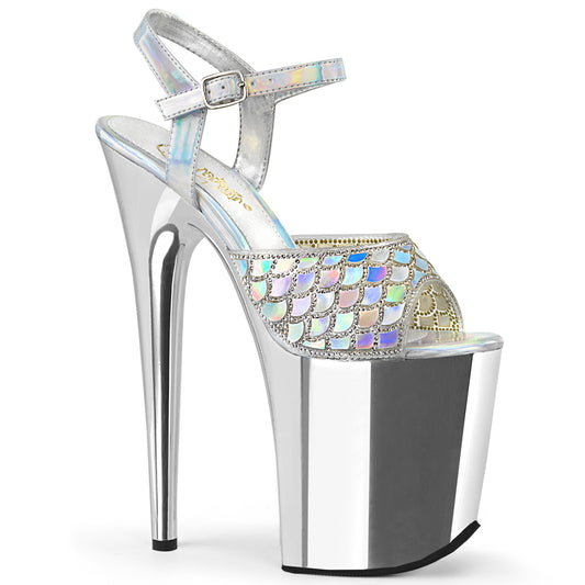 Pleaser Sandalias para mujer FLAMINGO-809MMRS SLV Hologram / SLV Chrome