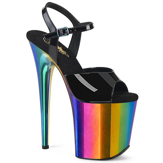 Pleaser  Sandalias FLAMINGO-809RC BLK PAT /Rainbow Cromo