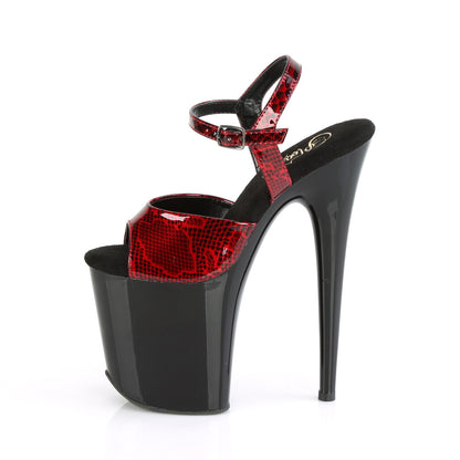 Pleaser Sandalias para mujer FLAMINGO-809SP Red Snake Print pat pat / blk