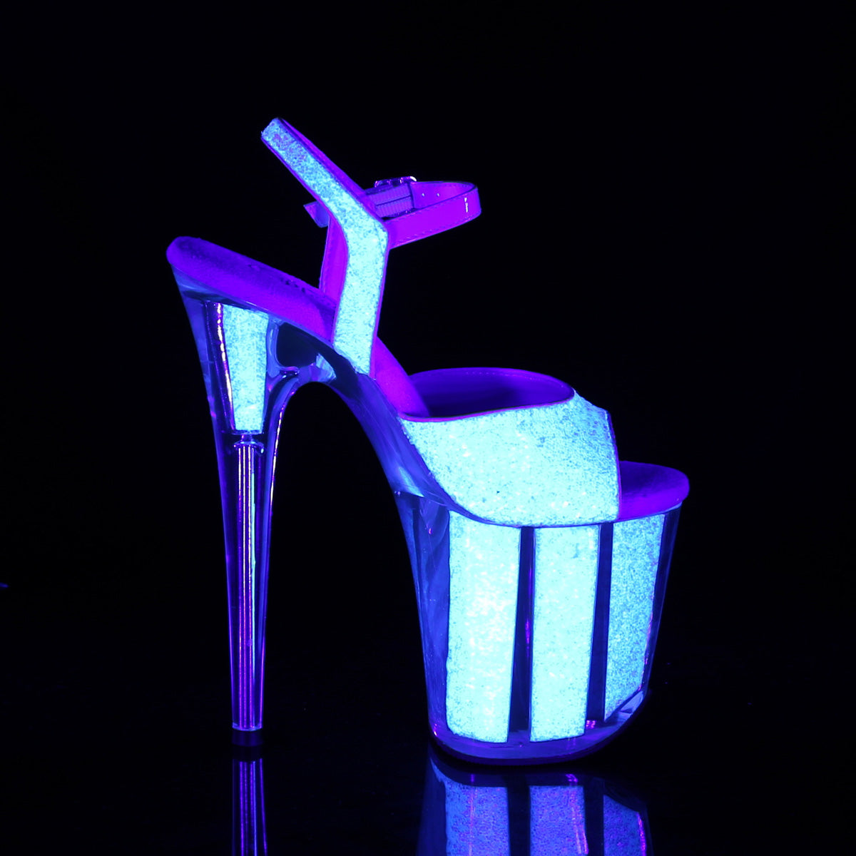Pleaser Sandalias para mujer FLAMINGO-810uvg Neon Opal Glitter / Neon Opal Brillo