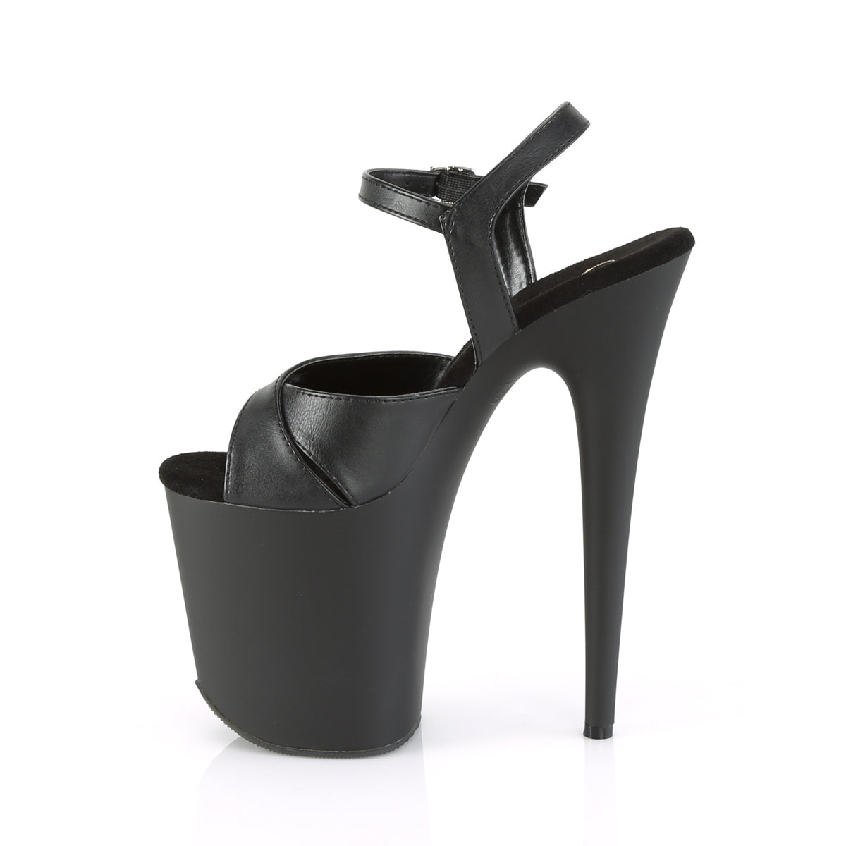 Pleaser Womens Sandals FLAMINGO-816 Blk Faux Leather/Blk Matte