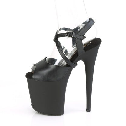 Pleaser Womens Sandals FLAMINGO-824 Blk Faux Leather/Blk Matte