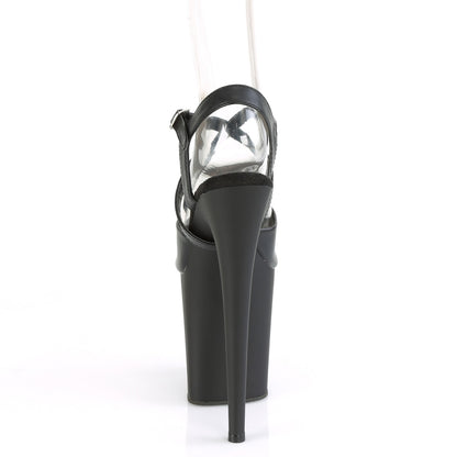 Pleaser Womens Sandals FLAMINGO-824 Blk Faux Leather/Blk Matte