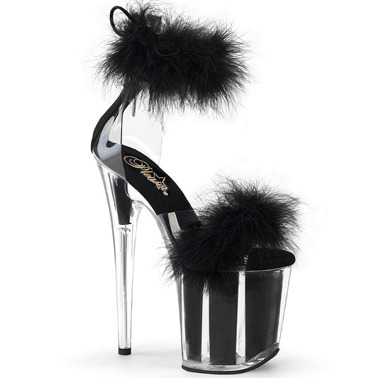 Pleaser   FLAMINGO-824f CLR-BLK FUR/M