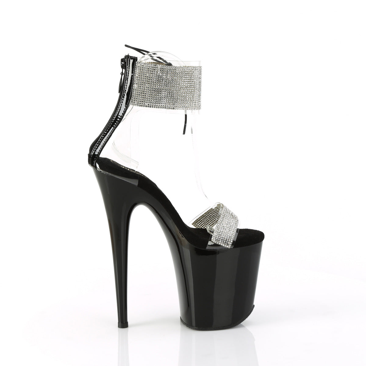 Pleaser   FLAMINGO-827RS Clr-Blk/Blk