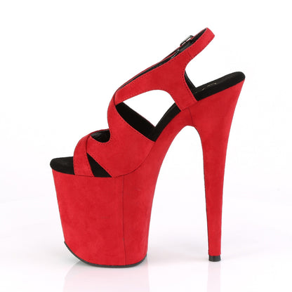 Pleaser Sandalias para mujer FLAMINGO-831FS Red Faux Suede / Red Faux Suede