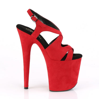 Pleaser Sandalias para mujer FLAMINGO-831FS Red Faux Suede / Red Faux Suede